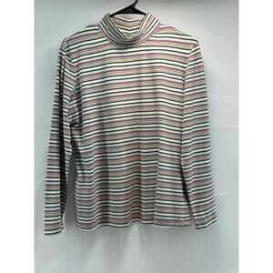 Eddie Bauer women’s XL striped long sleeve mock turtleneck